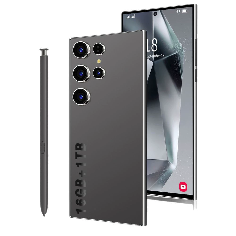 Смартфон S24Ultra, встроенное перо, большая перфорированная HD‑панель, память 128 ГБ–1 ТБ