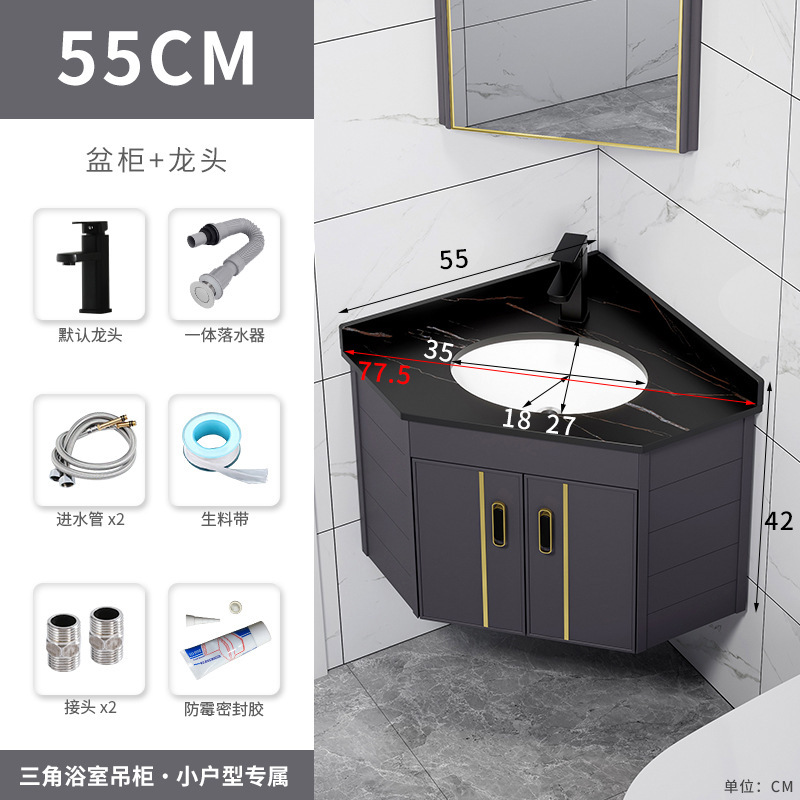 Piso lavabo gabinete combinación pequeño apartamento baño triángulo mesa de lavado esquina lavabo piscina