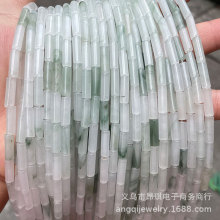 天然天山翠管珠散珠 冰翠玉圆形管串珠 diy饰品配件手链珠子批发