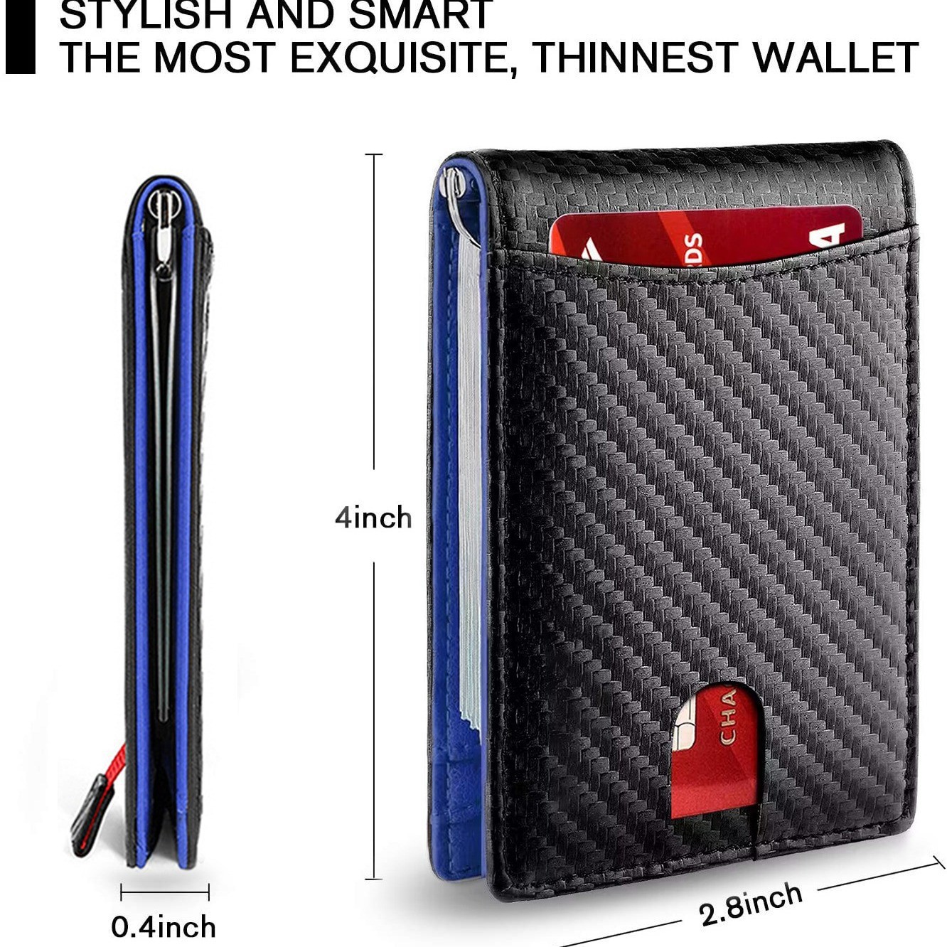 Cartera RFID de fibra de carbono al por mayor