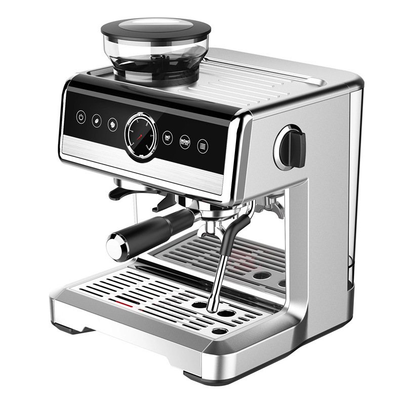 Máquina de espuma de leche de vapor para el hogar comercial con función de molienda transfronteriza máquina de café de extracción de alta presión integrada de molienda italiana
