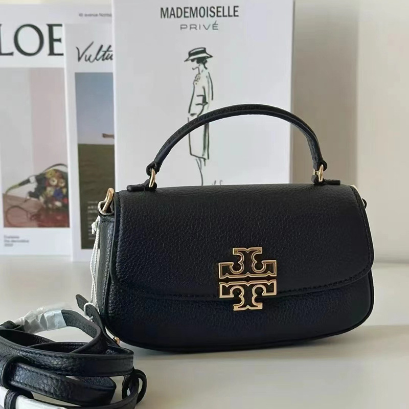 Tortyburch2024 New Classic Pebbled Flip Small Square Bag Versatile Fashion Handbag Crossbody Women's Bag Trendy