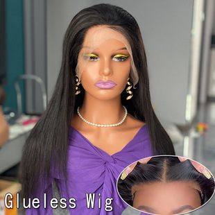 Gluelesswigs Real Hair Frontal Human Hair Wig Front Lace Real Wig Xuchang Headgear