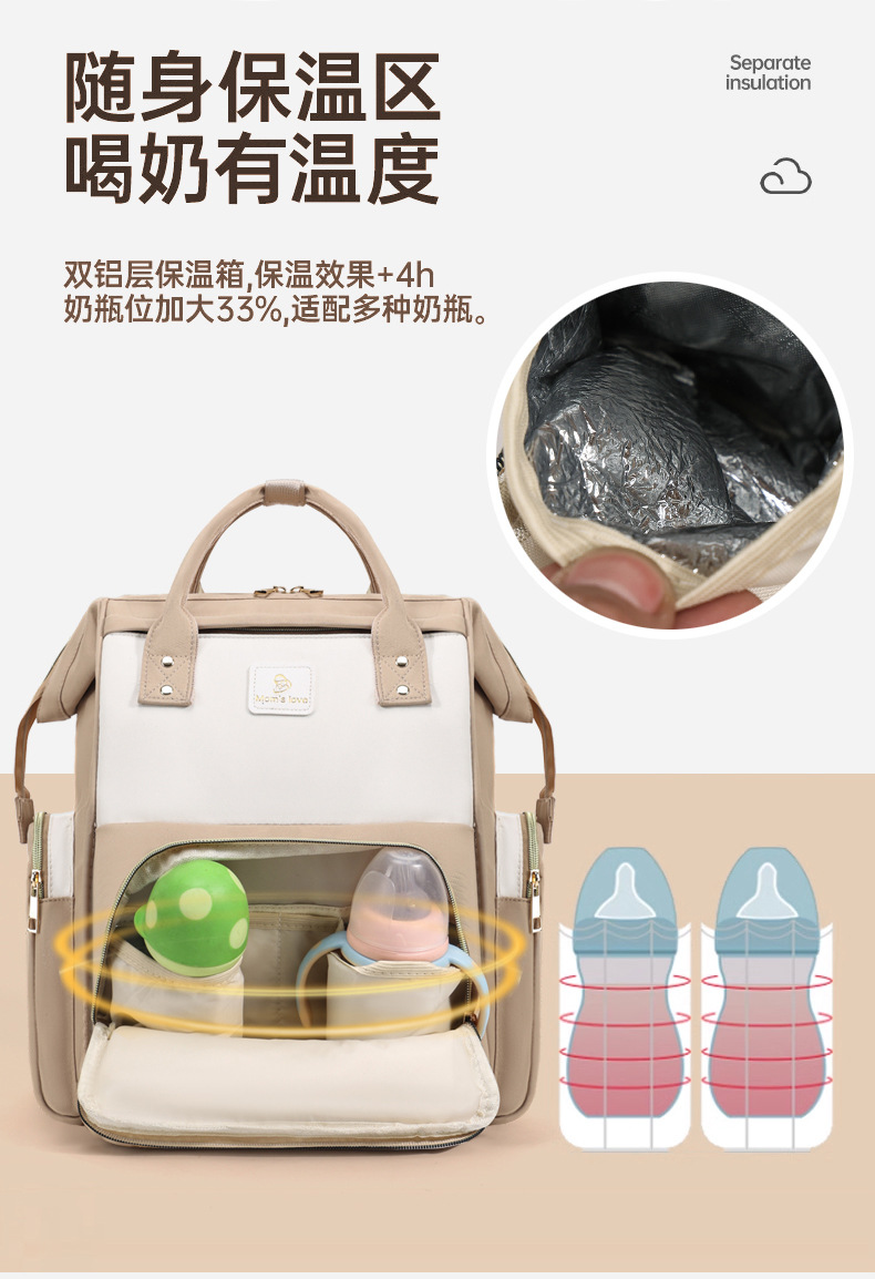 New baby and mother bags: large-capacity storage, mommy bag, portable double-shoulder hand-held mommy bag, multi-functional baby bottle and maternity bag undefined