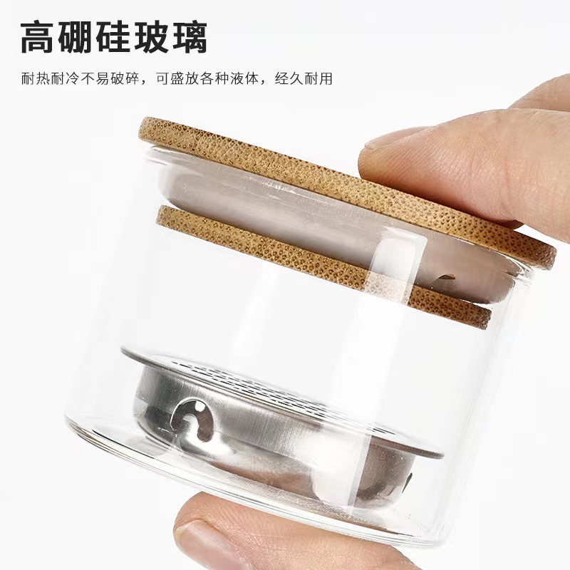 Uñas engrosadas vidrio lavado pluma taza de cristal filtro malla Acero inoxidable Copa fototerapia cepillo herramienta limpieza al por mayor