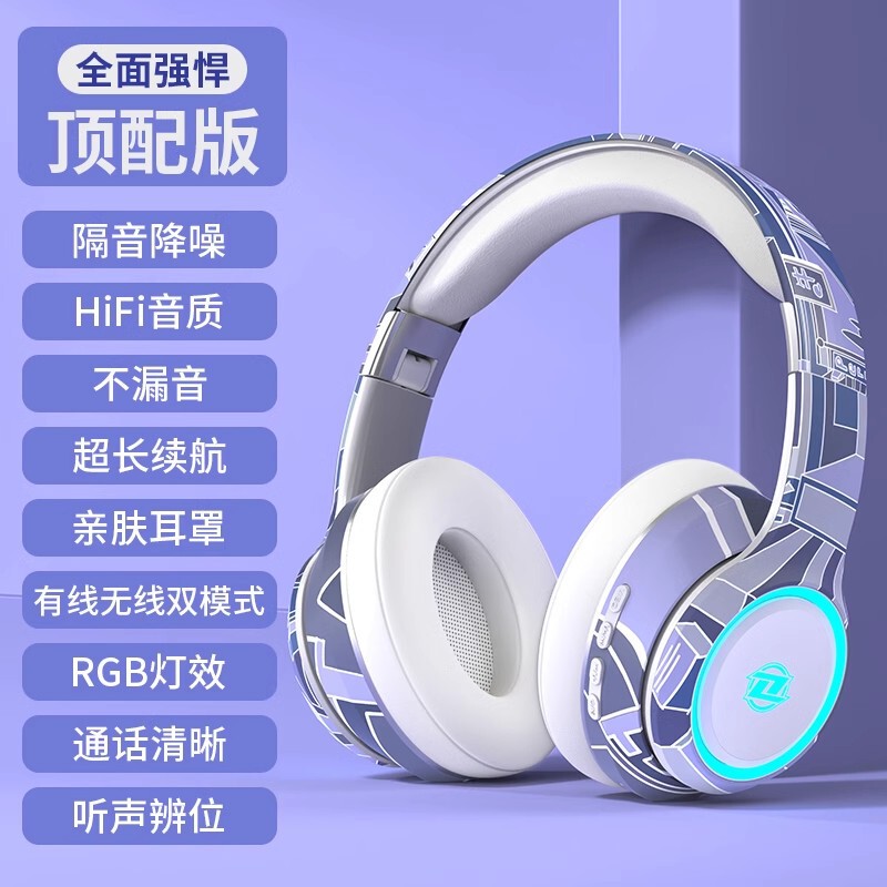 2025新款头戴式蓝牙耳机无线电竞游戏电脑手机耳罩式降噪运动|undefined