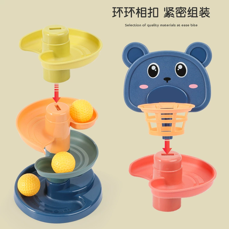 Корабль Baby Fun Пенал Рельсовая Ротационная Кампания Ротating Rolling Ball Slide Tower Baby Детские пазлы раннее обучение
