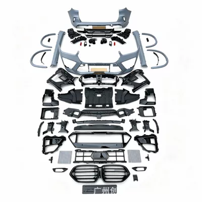 Suitable for BMW X5 old model upgrade to new body kit G05, early-stage modification to 23 model X5MF95 front and rear bumper and headlight body kit (Big Surrounded) - g05-late-stage-x5m-surround