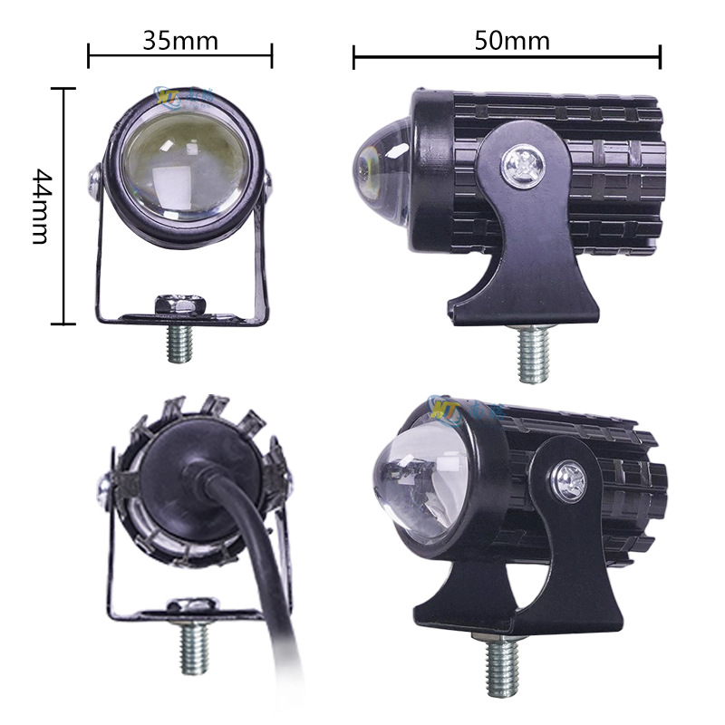 Pequeño cañón de acero coche eléctrico led motocicleta motocicleta super brillante luz de coche modificado lente tangente lejano y cercano luz fuerte image 3