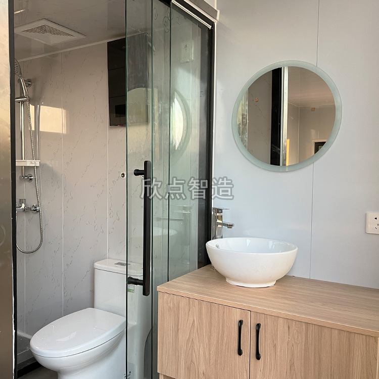 Pared cortina de vidrio panorámico Apple Cabin Residence House prefabricado integrado exterior oficina de estructura de acero móvil