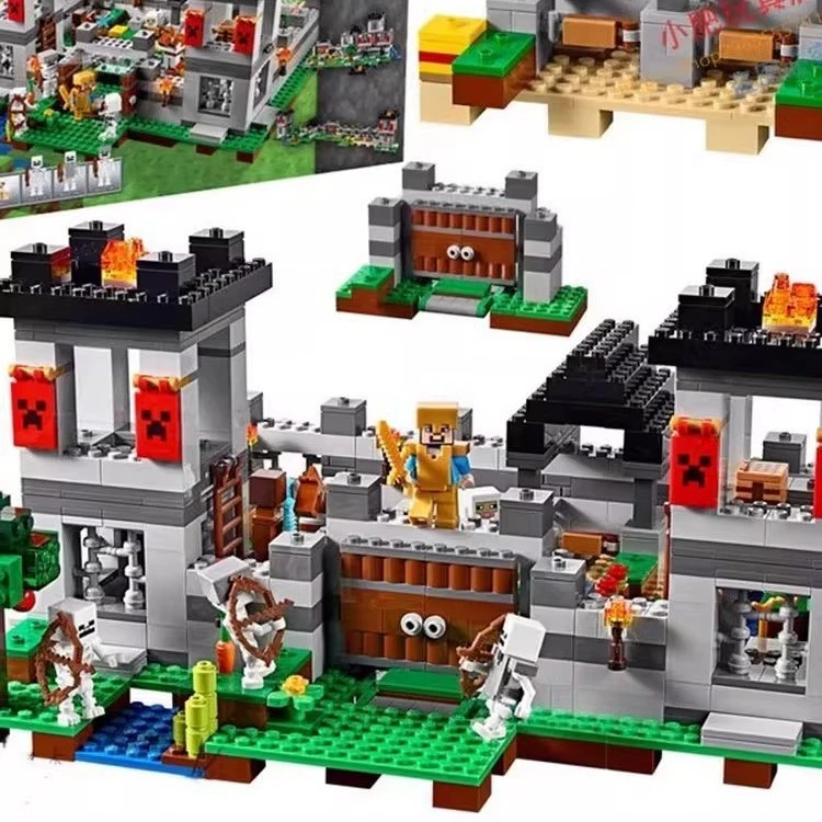 Кросс-гранично совместимые LEGO 21127 Minecraft Fortress Steve build building block toys