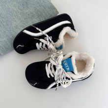 德训鞋棉鞋女2025冬季新款百搭圆头休闲板鞋鞋加绒阿甘鞋远波2207