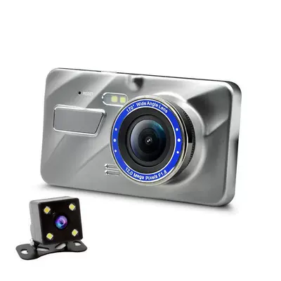 Touchscreen 4inch Dash Cam 1080p HD Dual Lens Car Front and Rear Dual Recording Camera Reversing Image (Driving recorder) - button-version-4inch-dual-lens