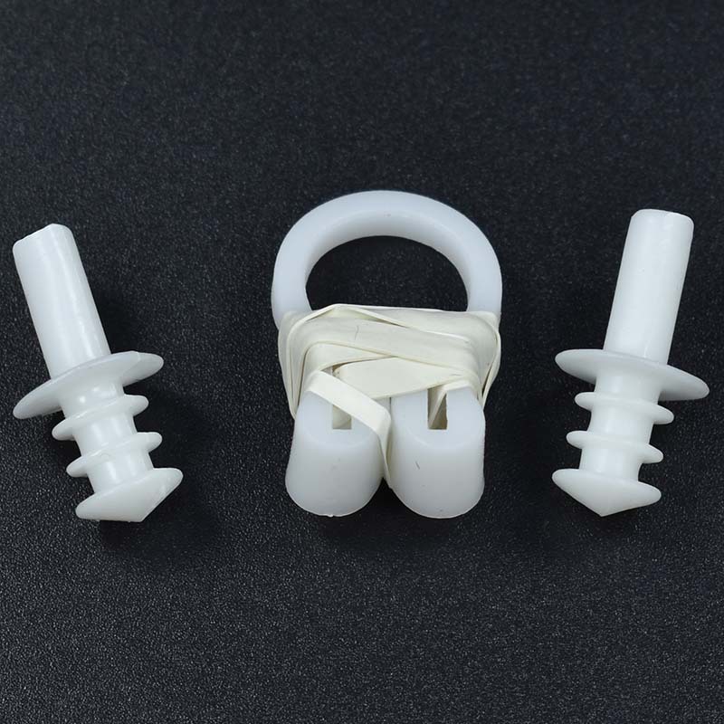 Professional Swimming Waterproof Earplug Nose Clip Set with Rope Anti-lost Diving Special Equipment Adult Children Shampoo Bath