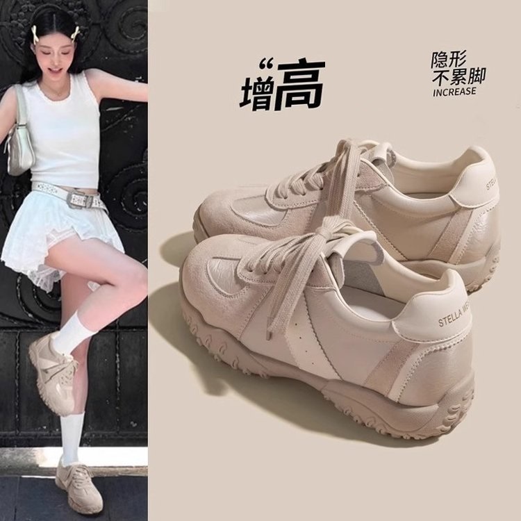 小个子内增高复古德训鞋超火休闲鞋2025年春夏季新款百搭低帮女鞋