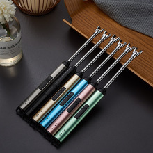 USB電弧點火器雙保險可彎曲軟管旋轉電量顯示充電防風點火槍批發