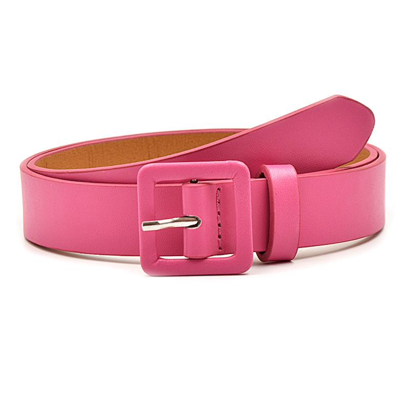 2023 bolsa hebilla cinturón de moda femenina color sólido hebilla cuadrada pequeña versátil jeans decorativos accesorios de ropa cinturón ancho de mujer