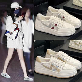 真皮小白鞋女2026春季新款一脚蹬休闲板鞋女款百搭透气爆款运动鞋