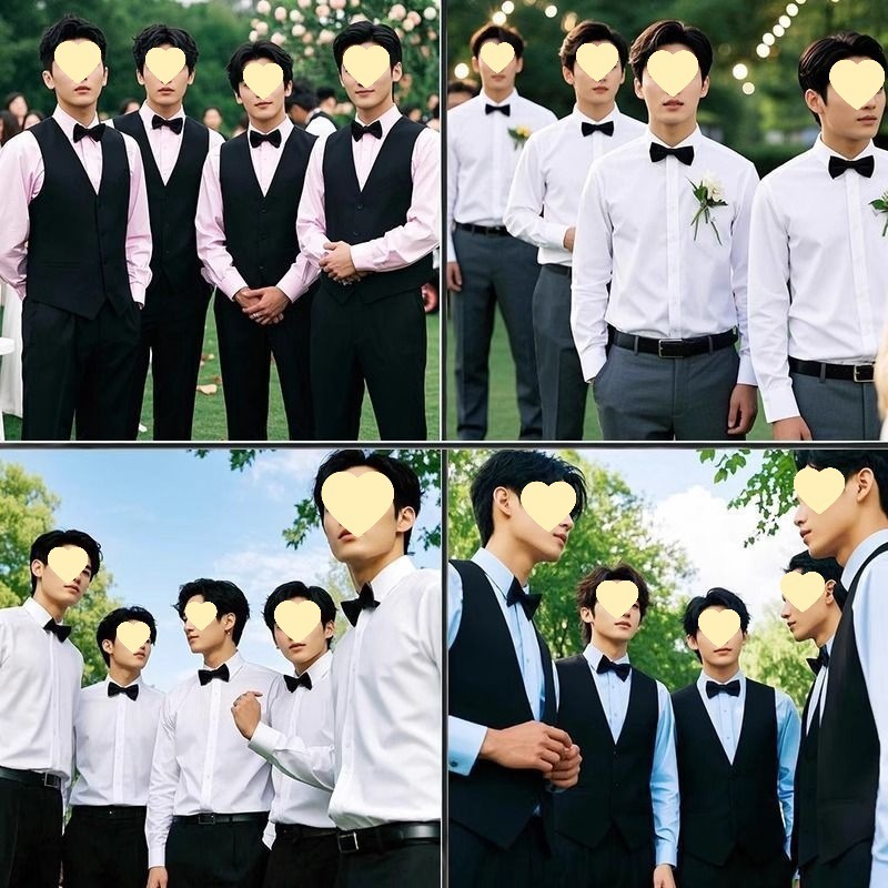 西伴郎服兄弟装西装西服春秋礼服团兄弟婚礼裤套装马甲衣服男大码|undefined