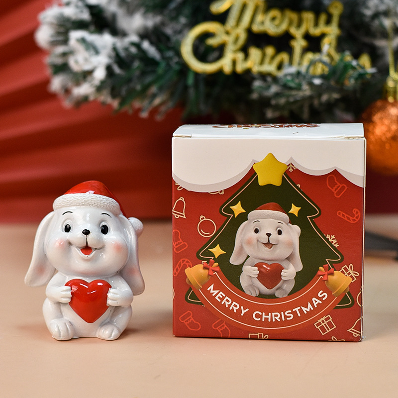 クリスマスの樹脂のデスクトップの置物は彼女にプレゼントします。|undefined
