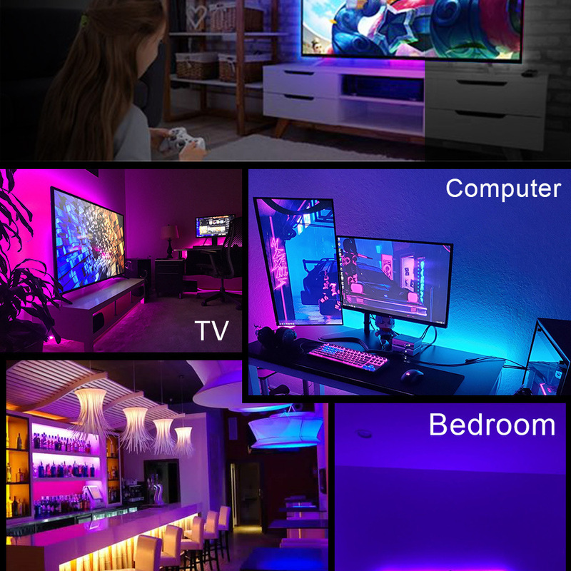 Usb5v幻彩ledlight低圧ランプ付自己接着ws 2812走馬呼吸流水ランプデスクトップrgbライトバー|undefined