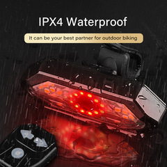 Bicycle Turn Signal with Cross-border USB Charging, with Horn, Night Riding Warning Light, 32 LED Wireless Remote Turn Rear Light