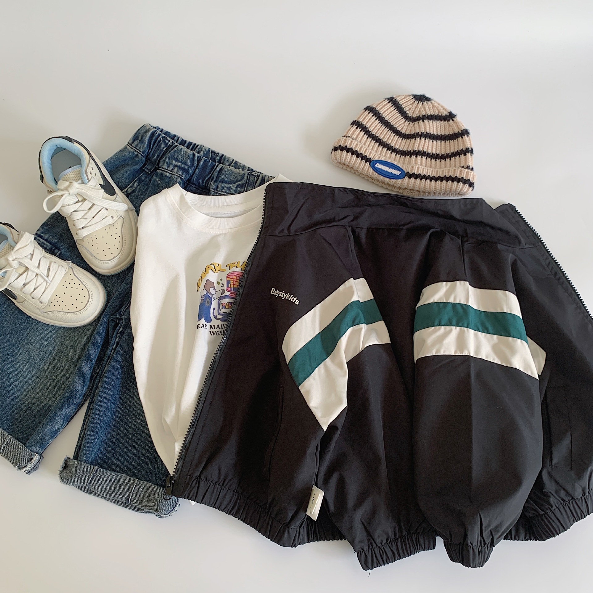 Chaqueta para niños Maibao 2025 primavera nueva camisa con cremallera para niños pequeños y medianos