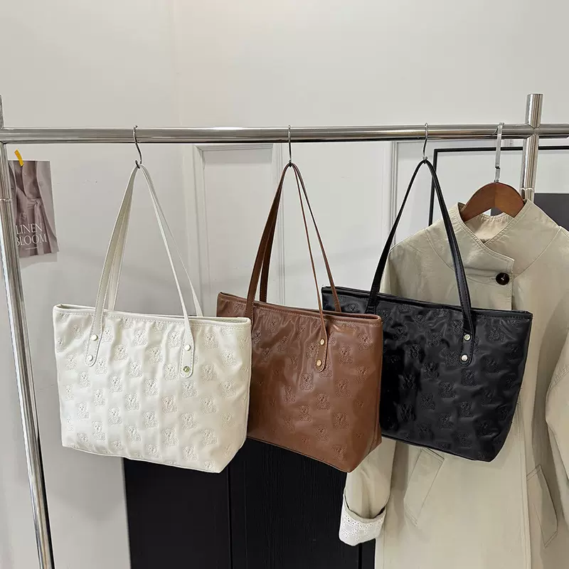 时尚简约大容量包包女2025秋季新款质感潮流托特包复古通勤单肩包