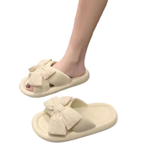 2024 New Arrival Bow Tie Slippers Women's Summer Outdoor Internet Popular Indoor Home Shoes Thick Sole Non-Slip Sandals