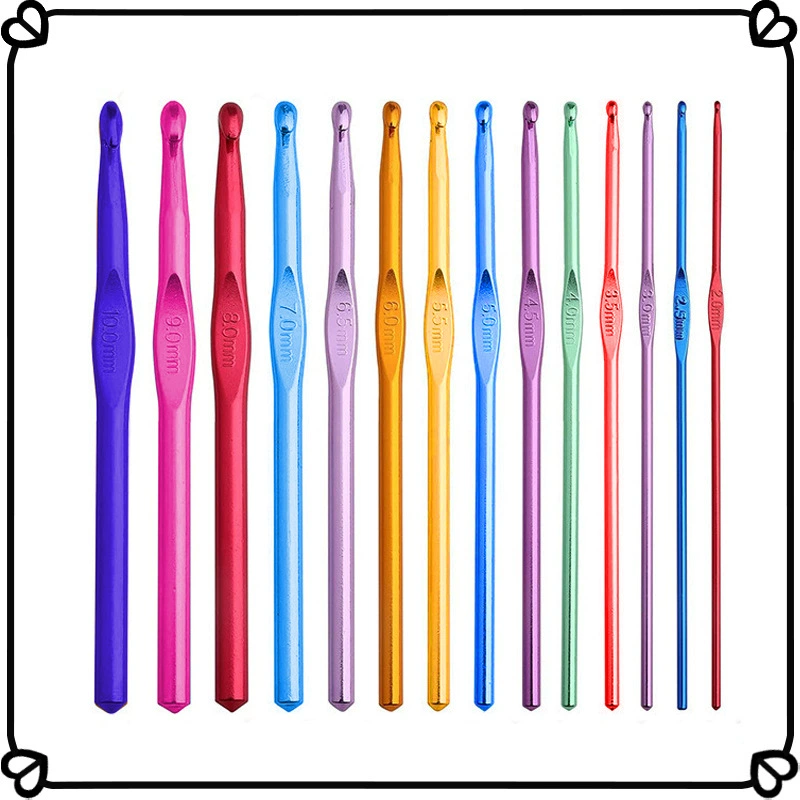 Красочные глинозема свитер вязание крючком афганский вязаный крючком Железная Голова свитер игла алюминиевый вязаный крючком свитер игла костюм