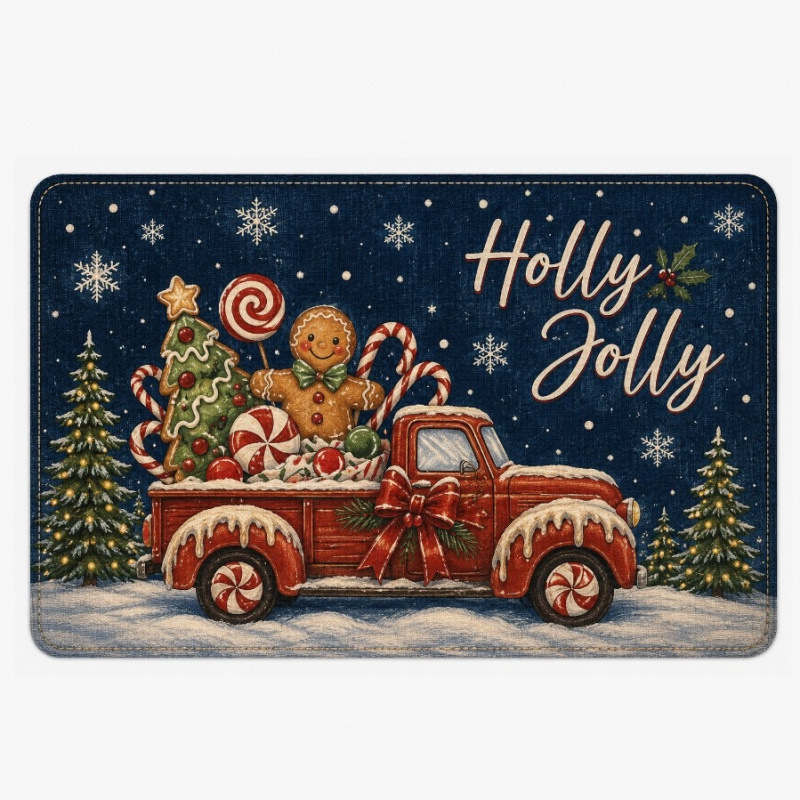 Christmas-themed doormat for the entrance, durable and stain-resistant, dust-proof, absorbent, and skin-friendly, suitable for use in the bathroom