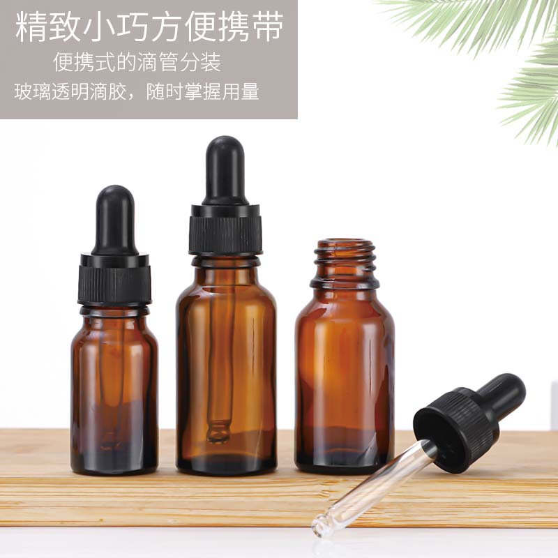En stock: botella de aceite esencial marrón de 30 ml, botella dispensadora de vidrio de 10 ml, botella con gotero marrón de 50 ml, botella de vidrio de 20 ml.