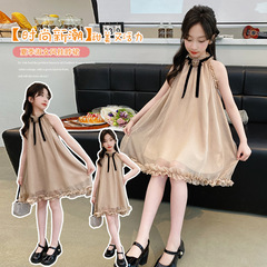 女童夏天連衣裙夏季2024新款兒童女孩大童夏裝吊帶公主裙童裝裙子