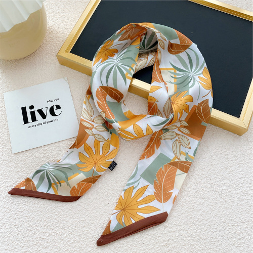 New style small silk scarf hairband for women in spring, autumn and summer, Internet celebrity thin long streamer ribbon bow headdress