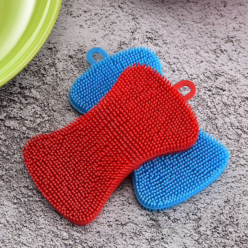 in stock silicone dishwashing brush decontamination soap cleaning dishwashing brush dish bowl pan brush scouring pad cleaning brush kitchen tools