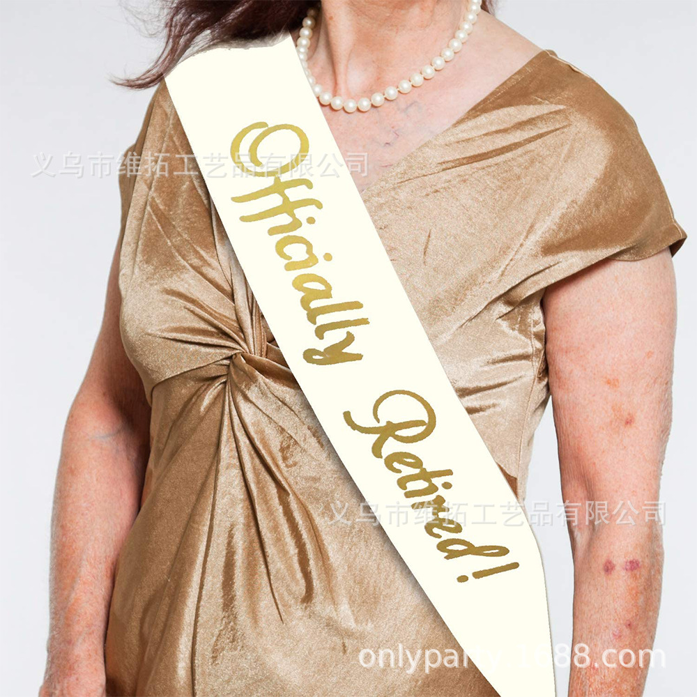 现货老人退休派对肩带礼仪带 official retired肩带|ru