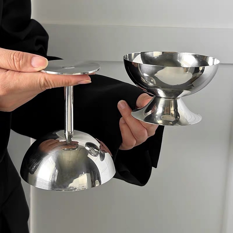 High quality wineglass stainless steel for ice cream, for karaoke bars, 200 ml 2