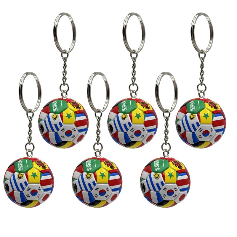 World Flags Football Keychain Pendant Usa-Canada-Mexico 2026 World Cup Cross-Border Fan Merchandise Small Gift Items