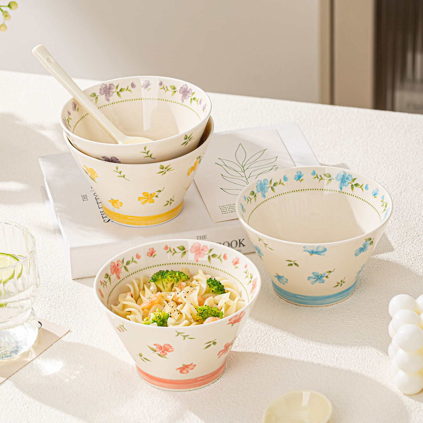 [Cross-Border] Tacos de arroz de cerámica japonesa de alto valor esmaltado, platos de frutas de color, platos de dulces, bolos de cubierta