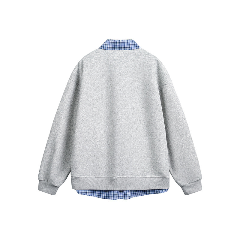 Falsación de dos piezas de camisa de mangas largas, abrigo de cuello, 2026 primavera, nuevo tipo de chaqueta de hombre, marca de moda, contraste de color de personalidad
