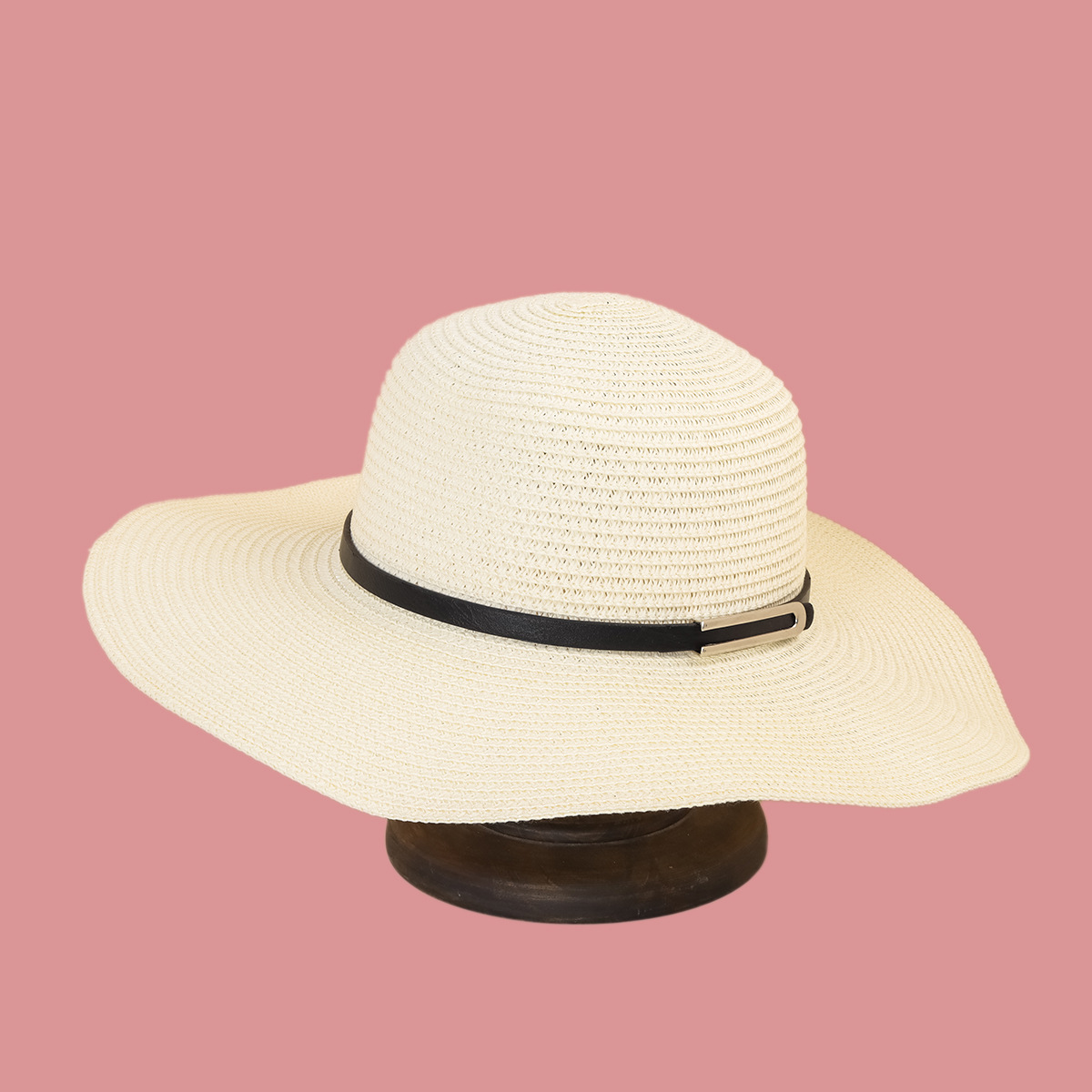 Korean Fashion Belt Buckle Wide-brimmed Straw Hat display picture 3