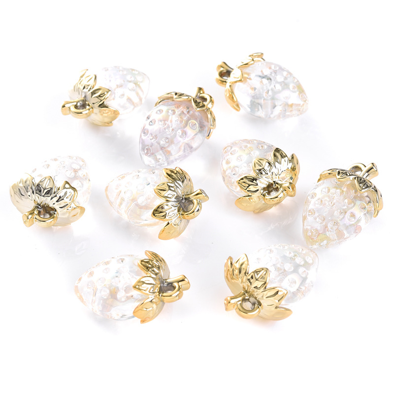 56g Weight Pendant Jewelry Making Type 23*32mm Jewelry Making Size DIY Jewelry Accessories Classification 10 PCS/Package Quantity Acrylic Material Strawberry Pattern Plating Design Sweet Style 10 PCS/Package 23*32mm Arylic Strawberry Pendant 7