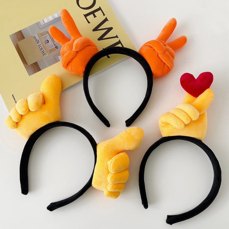 Funny Personality Than Heart Praise Hair Band Creative Fun Bracelet Wash Face Headband Plush Hair Card Photo Performance Headwear