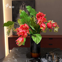 新款仿真宝莲灯假花观音莲花家居装饰塑料花插花拜佛礼堂摆放绢花