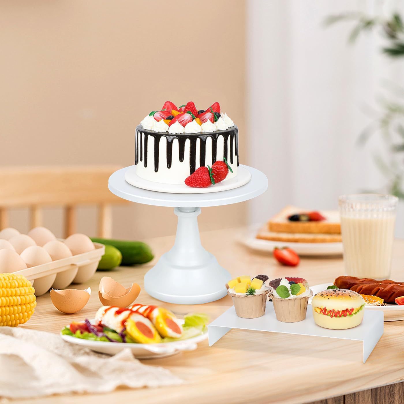 Soporte de postre soporte de exhibición decoración pastel postre pastelería bandeja comida fría resto soporte de mesa tarde té merienda stand