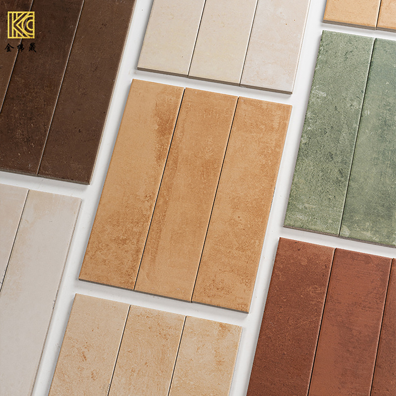 Medieval Style Ceramic Long Handmade Bricks Bathroom Toilet Tiles Hotel Bar Wall Tiles Coffee Retro Background Wall