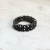 Gun Black 2 Row Ring