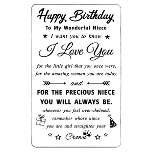 New cross-border stainless steel wallet card blessing happy birthday creative English lettering greeting card copy can be changed
