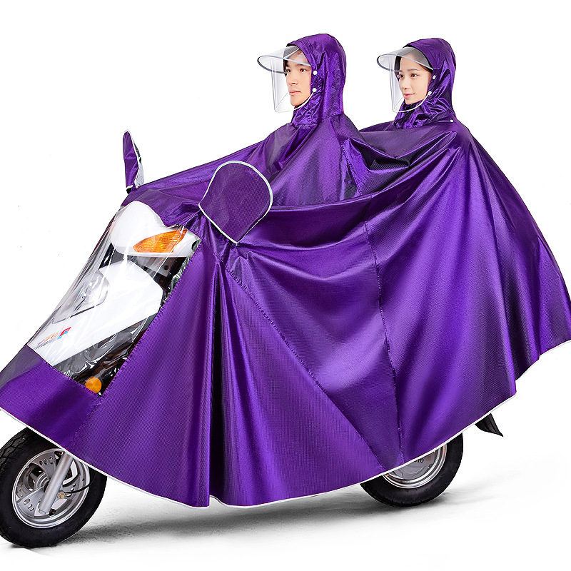 Coche eléctrico impermeable motocicleta batería coche extra grande engrosado doble individual hombres y mujeres largo poncho a prueba de lluvia de cuerpo completo