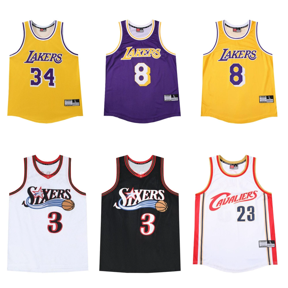 Футболка с номером 76ers №3 / Lakers №34 O'Neal / №24 Kobe, ретро баскетбольная майка для тренировок